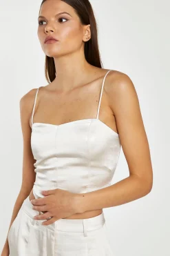 Glamorous Workwear|Go To Partywear|Champagne Satin Corset Top -