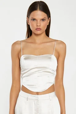 Glamorous Workwear|Go To Partywear|Champagne Satin Corset Top -