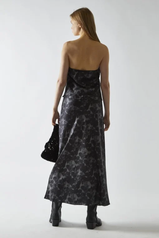 Glamorous Midi & Midaxi Skirts|Charcoal Digital-Floral Midi Skirt -