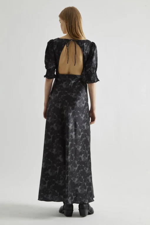 Glamorous Day Dresses|Maxi Dresses|Charcoal Digital-Floral Twist-Front Maxi-Dress -