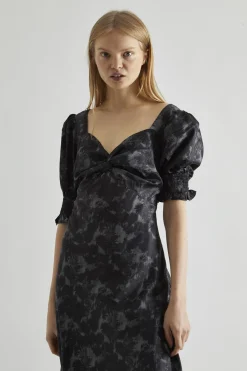 Glamorous Day Dresses|Maxi Dresses|Charcoal Digital-Floral Twist-Front Maxi-Dress -
