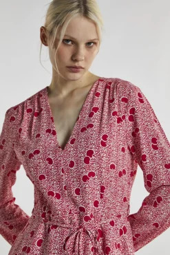 Glamorous Mini Dresses|Mini Dresses|Cherry-Print V-Neck-Skater Mini-Dress -