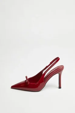 Glamorous Best Dressed Guest|Heels|Cherry-Red Bow Slingback-Heels -