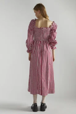 Glamorous Midi & Midaxi Dresses|Midi & Midaxi Dresses|Cherry-Red-Gingham Front-Tie-V-Neck Midaxi-Dress -