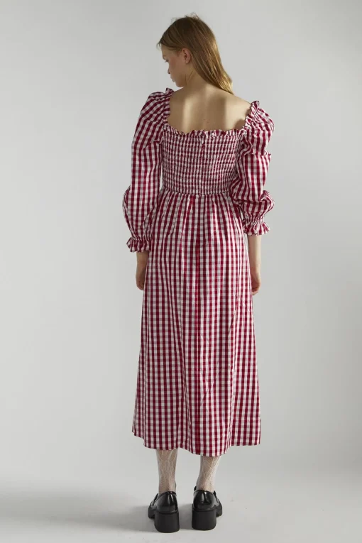 Glamorous Midi & Midaxi Dresses|Midi & Midaxi Dresses|Cherry-Red-Gingham Front-Tie-V-Neck Midaxi-Dress -