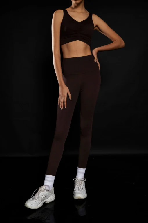 Glamorous Activewear|Leggings|Chocolate High Waisted Gym Leggings -