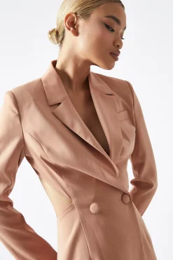 Glamorous Best Dressed Guest|Workwear|Cinnamon Cut-Out Back Blazer Dress -