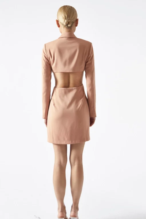 Glamorous Best Dressed Guest|Workwear|Cinnamon Cut-Out Back Blazer Dress -