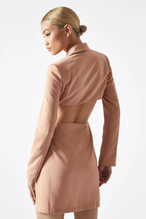 Glamorous Best Dressed Guest|Workwear|Cinnamon Cut-Out Back Blazer Dress -