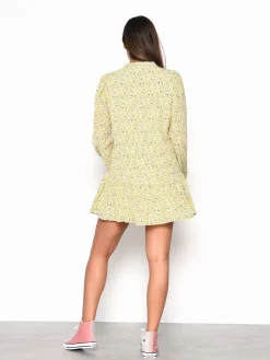 Glamorous Day Dresses|Citron Daisy Floral Long Sleeve Smock Dress -
