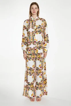 Glamorous Going Out Tops|Citrus Scarf Print Long Sleeve Shirt -