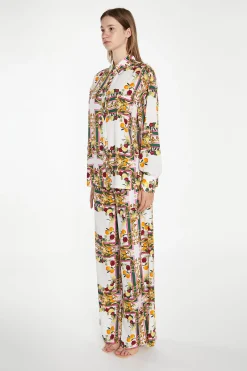 Glamorous Wide Leg Trousers|Citrus Scarf Print Wide Leg Trousers -