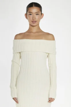 Glamorous Day Dresses|Maxi Dresses|Cream Bardot Maxi-Dress -