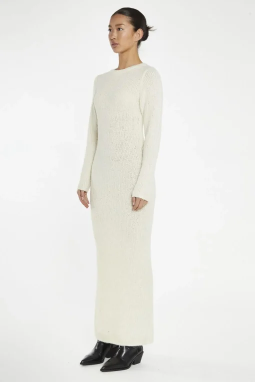 Glamorous Day Dresses|Knitted Dresses|Cream Bodycon Knitted Maxi-Dress -