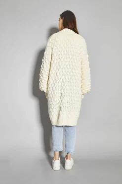 Glamorous Cardigans|Cream Cable Knit Longline-Cardigan -