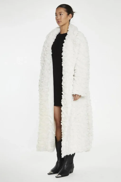 Glamorous Faux Fur & Leather|Coats|Cream Faux Fur Longline-Coat -