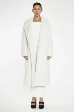 Glamorous Faux Fur & Leather|Coats|Cream Faux-Fur Longline-Coat -