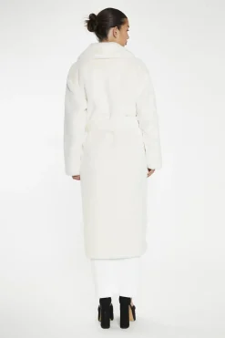 Glamorous Faux Fur & Leather|Coats|Cream Faux-Fur Longline-Coat -
