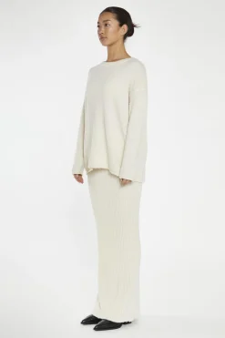 Glamorous Knitted Co-ords|Knitted Skirts|Cream Knitted Maxi-Skirt -