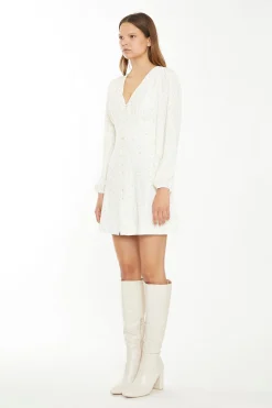 Glamorous Chic Escapes|Day Dresses|Cream Peach Ditsy Mini Dress -