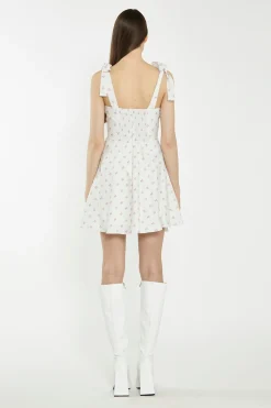Glamorous Best Dressed Guest|Chic Escapes|Cream Pink Stem Flower Mini-Dress -