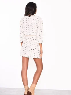 Glamorous Going Out Skirts|Cream Rust Spot A-line Split Skirt. -