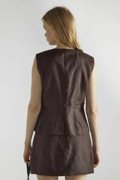 Glamorous Mini Skirts|Dark Brown A-Line Mini-Skirt -