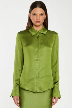 Glamorous Co-ords|Dark-Apple Green Classic -Shirt -