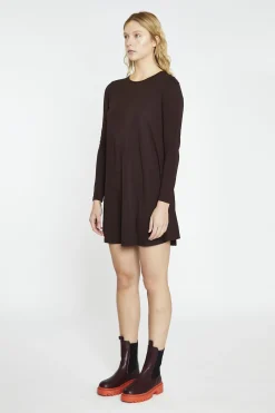 Glamorous Day Dresses|Mini Dresses|Dark-Brown Basic Long-Sleeve Mini-Dress -