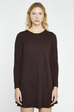 Glamorous Day Dresses|Mini Dresses|Dark-Brown Basic Long-Sleeve Mini-Dress -