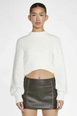 Glamorous Going Out Skirts|Mini Skirts|Dark-Brown Distressed-PU Fitted Mini-Skirt -