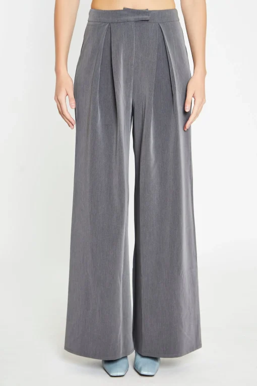 Glamorous Workwear|Co-ords|Dark-Grey High-Waisted Wide-Leg Trousers -