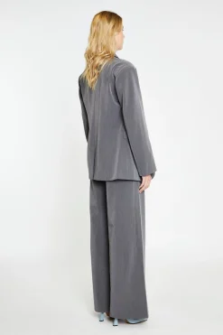 Glamorous Workwear|Co-ords|Dark-Grey High-Waisted Wide-Leg Trousers -