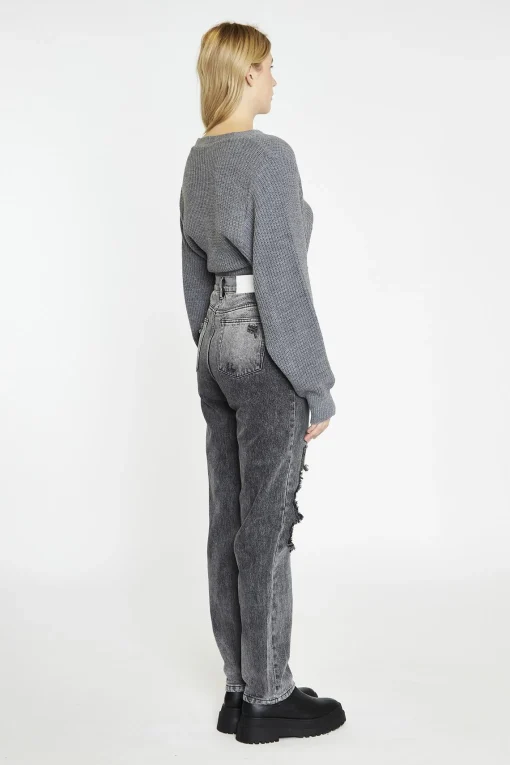 Glamorous Cardigans|Dark-Grey Marl Button Front Crop-Cardigan -