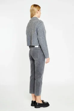 Glamorous Workwear|Jumpers|Dark-Grey Marl Collared Cable Knit Jumper -