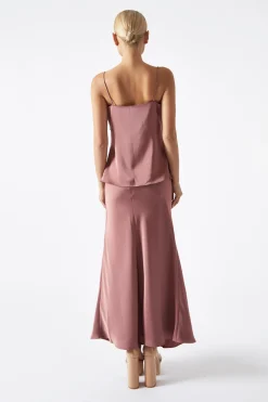 Glamorous Prom|Workwear|Dark-Rose Cowl Neck Top -