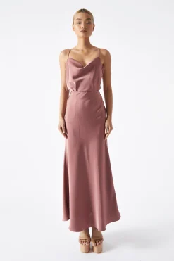 Glamorous Prom|Workwear|Dark-Rose Cowl Neck Top -