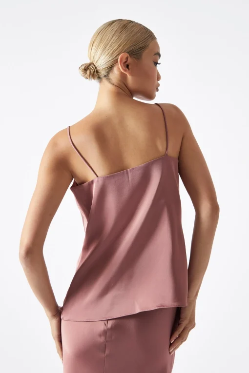 Glamorous Prom|Workwear|Dark-Rose Cowl Neck Top -