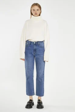 Glamorous Straight Leg Jeans|Dark-Stonewash Straight-Leg Jeans -