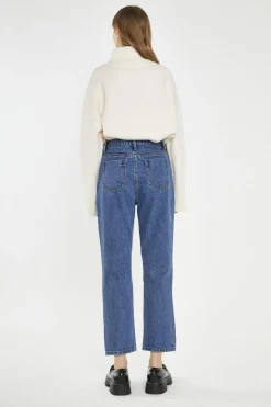 Glamorous Straight Leg Jeans|Dark-Stonewash Straight-Leg Jeans -