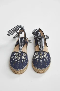 Glamorous Chic Escapes|Sandals|Denim Strappy Sandals -