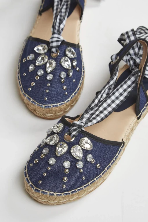 Glamorous Chic Escapes|Sandals|Denim Strappy Sandals -