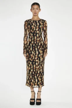 Glamorous Day Dresses|Midi & Midaxi Dresses|Digital Tie-Dye Mesh Bodycon Midi-Dress -