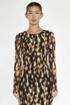 Glamorous Day Dresses|Midi & Midaxi Dresses|Digital Tie-Dye Mesh Bodycon Midi-Dress -