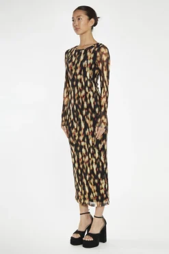 Glamorous Day Dresses|Midi & Midaxi Dresses|Digital Tie-Dye Mesh Bodycon Midi-Dress -