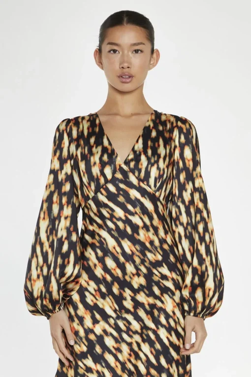 Glamorous Day Dresses|Midi & Midaxi Dresses|Digital Tie-Dye V-Neck Midi-Dress -