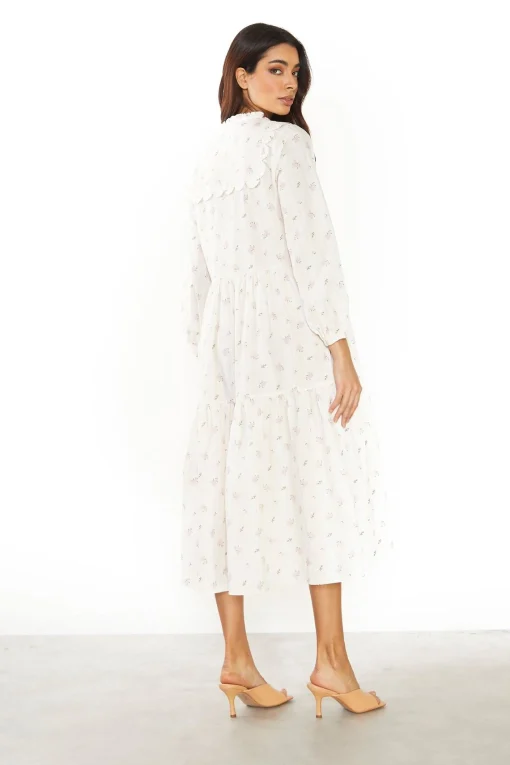 Glamorous Day Dresses|Midi & Midaxi Dresses|Ditsy Rose Stripe Long Sleeve Midi Dress -