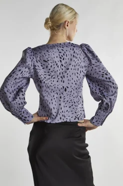Glamorous Blouses & Shirts|Dusty Lilac Dalmatian Long Sleeve-Tops -