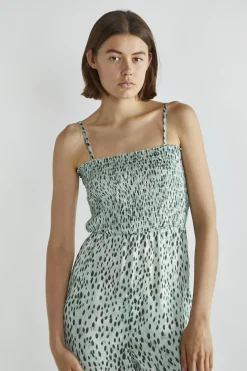 Glamorous Jumpsuits|Dusty-Green Leopard Wide-Leg Cropped-Jumpsuit -
