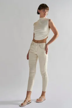 Glamorous High Waisted Jeans|Skinny Jeans|Ecru High Waisted Skinny Jeans -
